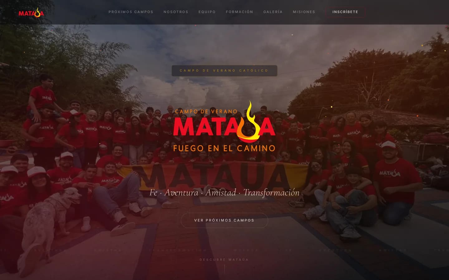 MATAÜA: sitio web del campo de verano con fotografía real de los participantes